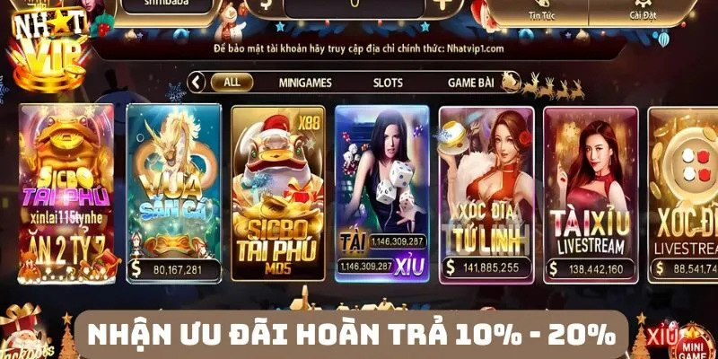 Nhận ưu đãi hoàn trả 10% đến 20% mỗi ngày